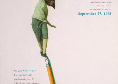 poster featuring a person balancing on a pencil 