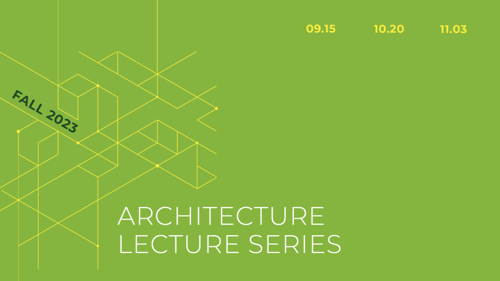 White text says 'Architecture Lecture Series' on green background