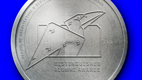 Rendering of KU Architecture & Design Alumni Award medal